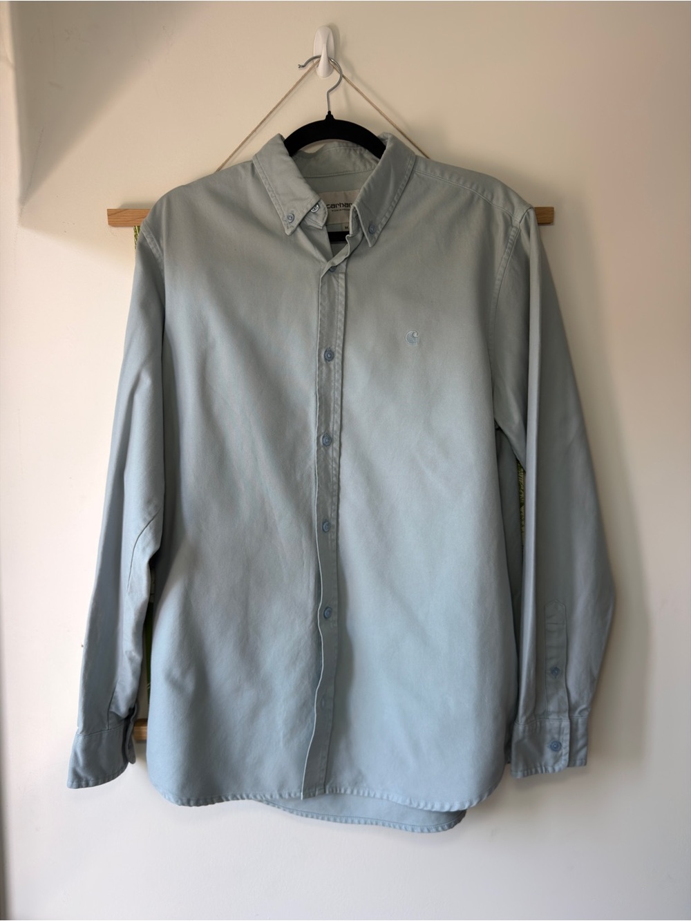 Carhartt WIP Men's Long-Sleeve Button-Down Shirt in Light Blue